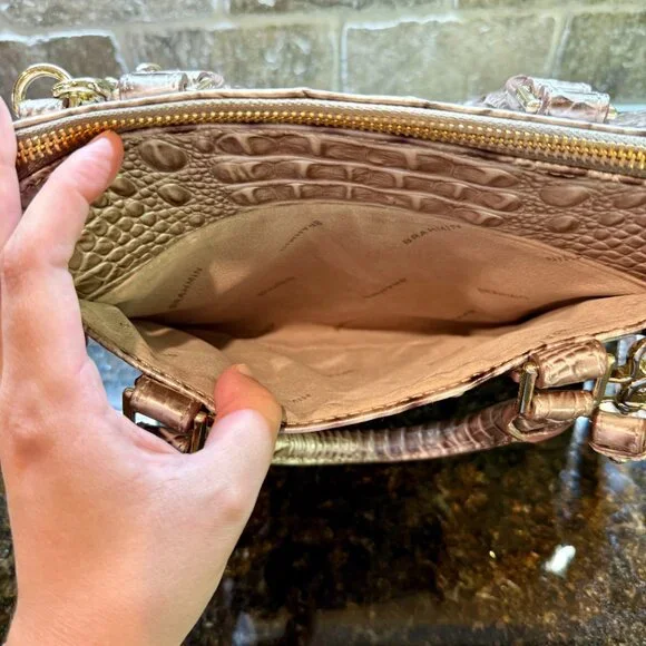 Brahmin Handbag/Purse, Pristine Melbourne, Metallic Silver - Picture 7 of 13